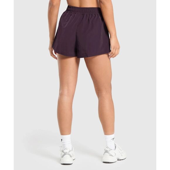 gymshark Buckle Waisted Shorts plum brown small regular fit - Picture 2 of 4
